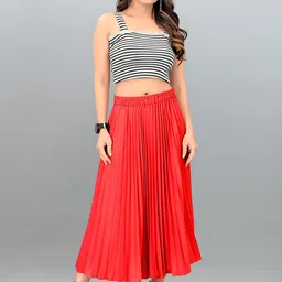 OTABU Pleated Midi Skirt-image-95