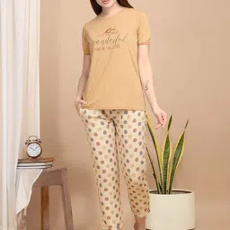 Sweet Dreams Women Printed Round Neck Night suit-picture-28