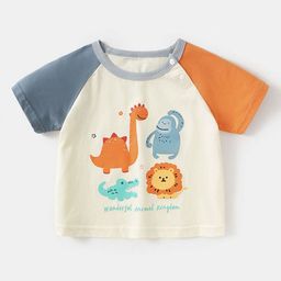 LULU & SKY Kids-Unisex Graphic Printed Round Neck Cotton T-shirt-image-5