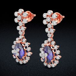 Joyalukkas Serene Blue Blossoms Diamond Earrings -5.85 gm-image-25