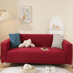 HOUSE OF QUIRK Four Seater Polar Fleece 220 GSM FabricFlexible Stretch Sofa Cover-image-99