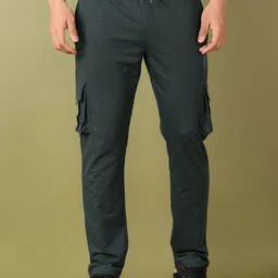 V-Mart Men Cotton  Mid-Rise Drawstring Regular Fit Track Pants-image-10