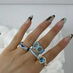 Arzonai Women Set of 4 Y2K Rings-43