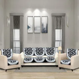 Aura Black & Grey 6 Pieces Printed 5 Seater Sofa Covers-13