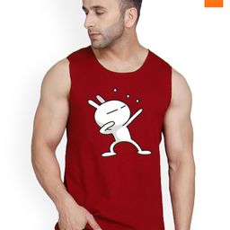 SLOWLORIS Men Pack Of 2 Printed Cotton Round Neck Sleeveless Gym Vests-picture-9