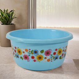 Kuber Industries Blue & Pink Floral Printed Matte Bath Tub-image-64