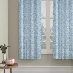 HOSTA HOMES Blue & White Geometric Window Curtain-42