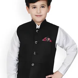 Qitty Boys Woven Nehru Jacket With Shirt-image-103