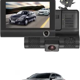 170 Degree/3 Lens G-Sensor 4Inch 3 Way DVR Video Recorder For Car Black LCD-image-72