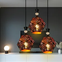 KINIS Black & Orange Metal Abstract Ceiling Lamp-image-30