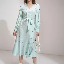 ESPYR By Tokyo Talkies Polka Dot Print Midi Dress-image-23