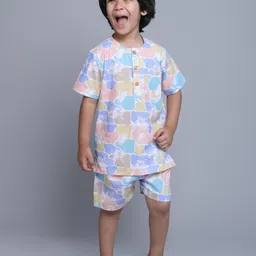 Little Clothings Kids Organic Cotton Abstract Printed Night Suit-picture-16