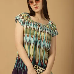 250 DESIGNS Women Abstract Printed Strapless Top-15
