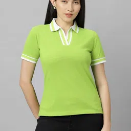 Wear Your Opinion Women Polo V Neck Striped Collar Tshirt-image-74
