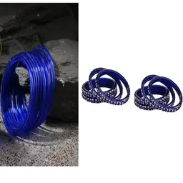 SOMIL Set of 20 Blue Alloy Artificial Stones & Beads Bangles-image-90