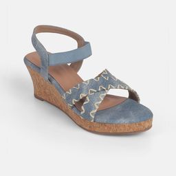 Mochi Solid Backstrap Open Toe Wedge Mules image 5