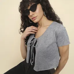 CORSICA Women Crop Tie-Up Shrug-35