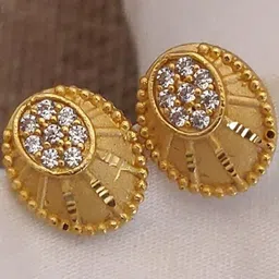 RACHANA FASHION Gold-Plated American Diamond Studs-12
