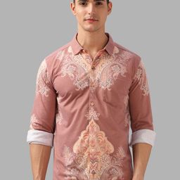 BULLMER Men Spread Collar Ethnic Motifs Printed Cotton Casual Shirt-image-61