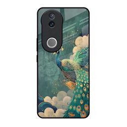QRIOH Cloud Glider Printed Vivo V50 5G Glass Back Case Mobile Accessories-image-35