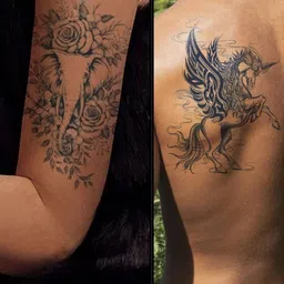 LICK Set Of 2 Matte Finish Realistic Semi Temporary Body Tattoo-17