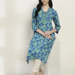 Rangriti Floral Printed Mandarin Collar Straight Kurta-picture-35