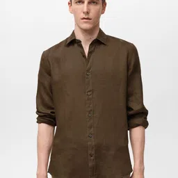 MANGO MAN Regular Linen Casual Shirt-image-100