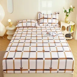 JC HOME Multicoloured Single Bedsheet with 1 Pillow Covers-13