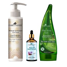 Park Daniel Set OF 3 Aloe Vera Gel 130 ml With Sunscreen 100 ml & Back & Neck Serum 30 ml-50