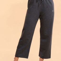 Enamor Essentials Mid Rise Relaxed Fit Ankle Length Fur Back Cozy Pant-E405-image-71