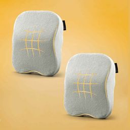 betterhood Pack of 2 Grey Memory Foam Ergonomic Neck Support Car Cushions-picture-41
