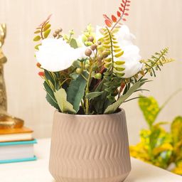 MARKET99 Brown 2 Pieces Rose Artificial Flower With Pot-12