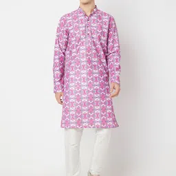 BELLAZO Ethnic Motifs Printed Mandarin Collar Straight Kurta-picture-35