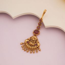 Kushal's Fashion Jewellery Gold-Plated Maang Tikka Head Jewellery-27