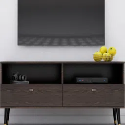 HEXA RED Brown Wall Mounted Wood TV Entertainment Unit-image-58