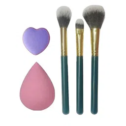 Facejewel Set Of 5 Makeup Brush With Heart Puff & Big Blender-picture-27