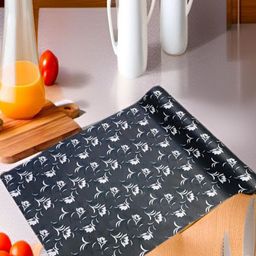 REVEXO Grey & White Printed Water-Resistant Shelf Liner-6