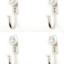 IndianShelf Silver Toned 4 Piece Ceramic Hippo Key Hooks Hangers for Clothes Wall Mounted-image-53