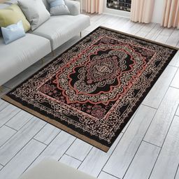 IVAZA Coffee Brown Cotton Floral Carpets-image-43