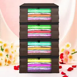 Kuber Industries Brown Set of 4 Regular Drawer Organiser Organisers-22