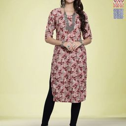 Moda Rapido Women Ethnic Motifs Printed Chikankari Floral Crepe Kurta-image-97