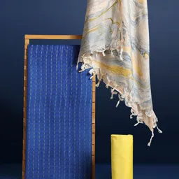 Taavi Geometric Woven Design Pure Silk Unstitched Dress Material-image-44