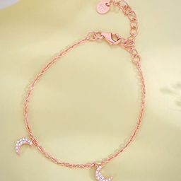 GIVA Kids Set Of 2 925 Sterling Silver Rose Gold-Plated Crescent Anklets-1