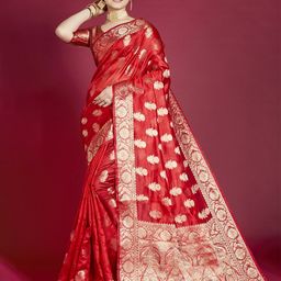 SHRIMAY Woven Design Zari Organza Banarasi Saree-image-85