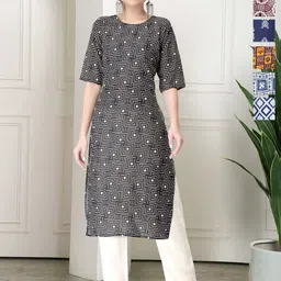7Threads Selection Of 6 Geometric Printed Round Neck Straight Kurtas-image-31