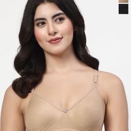 LILYPack Of 2 Full Coverage Non Padded Seamless T-shirt Bra-picture-15