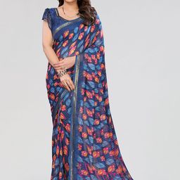 Moda Rapido Blue Poly Georgette Embellished Sarees-picture-39