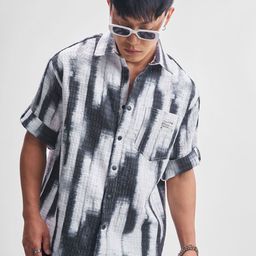HIGHLANDER Men Oversized Fit Dyed Spread Collar Casual Shirt-image-98