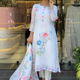URMIR FASHION Women Floral Printed Regular Kurta with Trousers & With Dupatta-picture-35