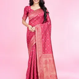 RICH & ROMAN Woven Design Zari Pure Silk Banarasi Saree-picture-53
